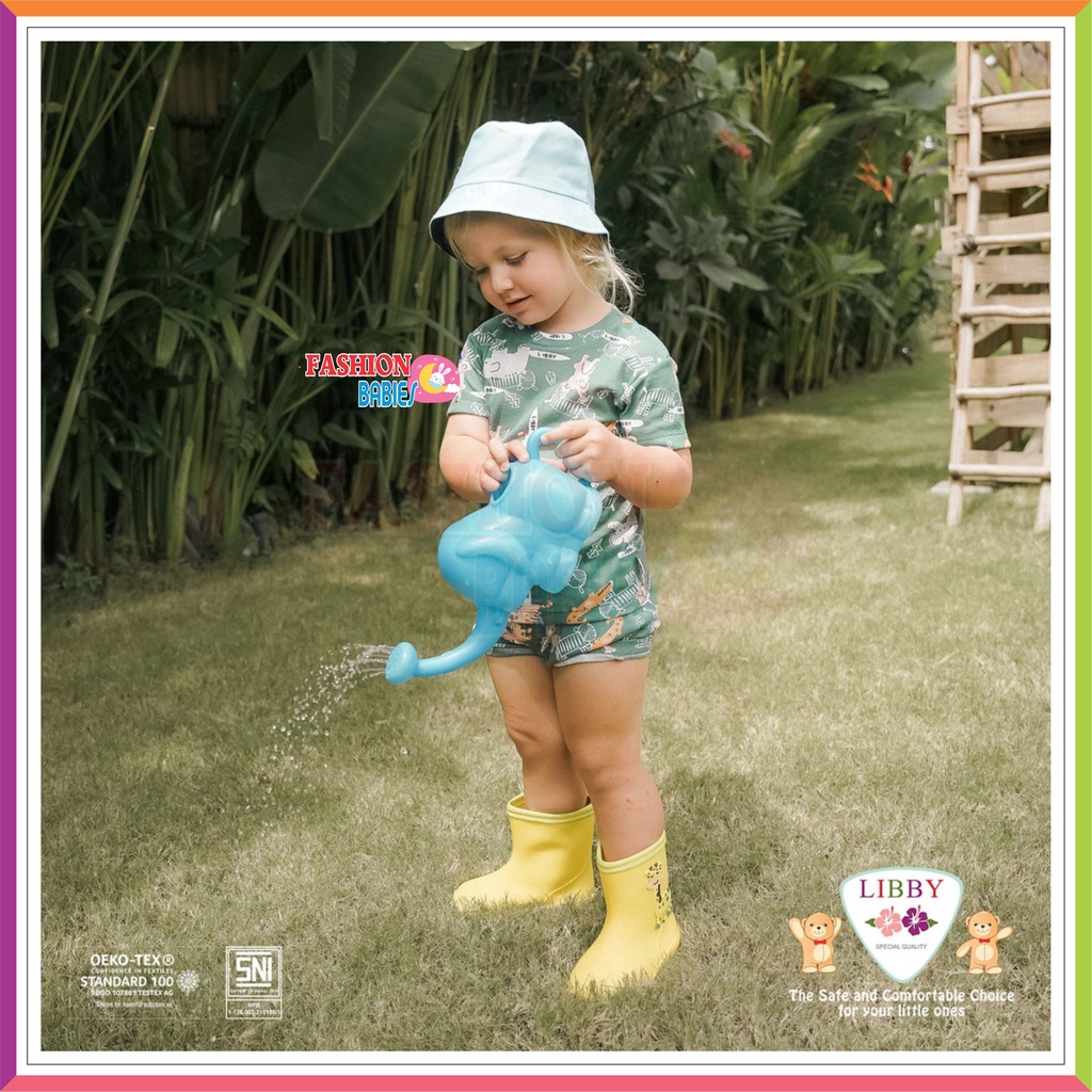 LIBBY COTTON RIB HAPPY FARM | SETELAN PENDEK CELANA PENDEK ❤ FashionBabies ❤