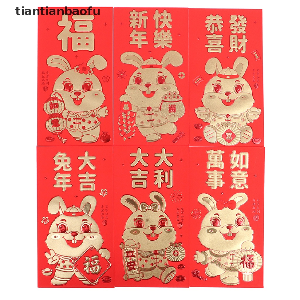 [tiantianbaofu] 2023tahun Kelinci Tahun Baru Amplop Merah Festival Musim Semi Imlek Hongbao Butik