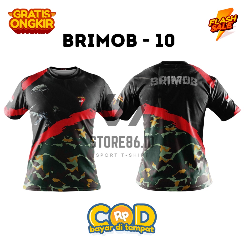 Kaos Brimob 10 Dryfit/ Jersey Brimob Drifit / Kaos Brimob fullprint Bahan Drifit / FULL PRINTING