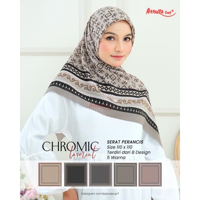 ( SERI A ) SEGIEMPAT MOTIF CHROMIC LASERCUT AZZURA SERAT PRANCIS