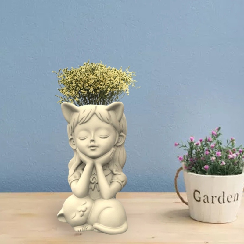 Siy Geometris Gadis Dan Gypsum Cetakan Silikon Kotak Penyimpanan Cetakan Untuk Membuat Pot Tanaman Sukulen Pot Bunga Tempat Pena