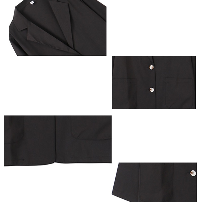 korean style outer basic crop top jaket lengan panjang jaket wanita/atasan hitam