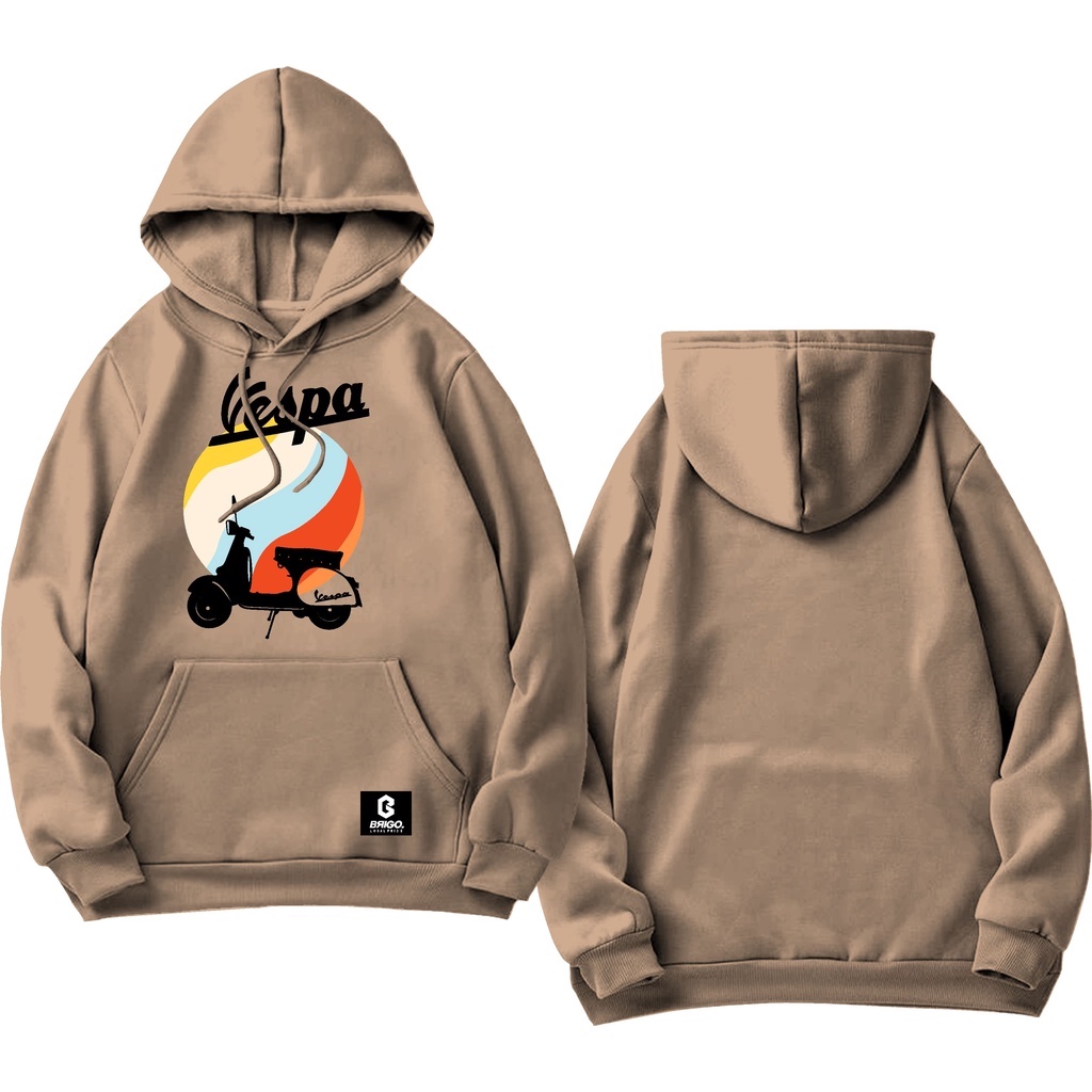 BRIGO X Vespa CLASIC Jumper Hoodie II Sweater Hoodie BRIGO Sablon DTF Fleece Cotton M-XXL (Pria &amp; Wanita) Free stiker&amp;Gantungan Kunci