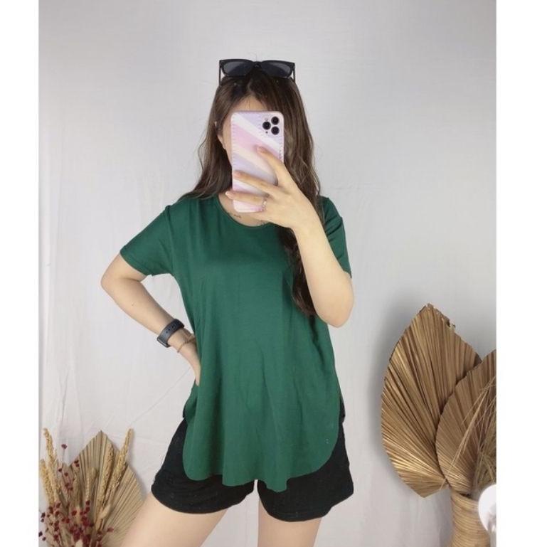 [KODE PRODUK FRMUF5663] ATASAN KAOS POLOS BELAH SAMPING V NECK BAHAN SPANDEX RAYON / ATASAN BLOUSE K