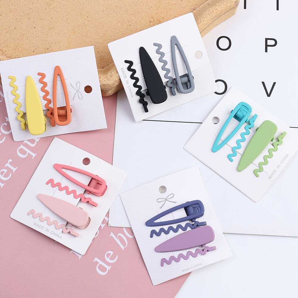 Korea INS Gaya Manis Lucu Murni Warna Rambut Klip Hiasan Kepala Rambut Pin Poni Duckbill Jepit Rambut Elegan Gadis Anak Ladies Kids Simple Aksesoris Rambut Wanita