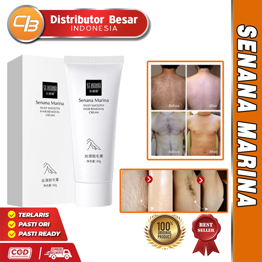 [ DBI ] Senana Marina Hair Removal - Cream Penghilang Bulu Rambut Ketiak Kaki Tangan dan Bulu Kemaluan Permanen [ BISA COD ]