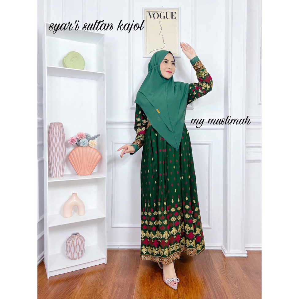 Dress Sultan kajol my muslimah set khimar rayon prada premium mewah syari busana wanita terbaru masa kini