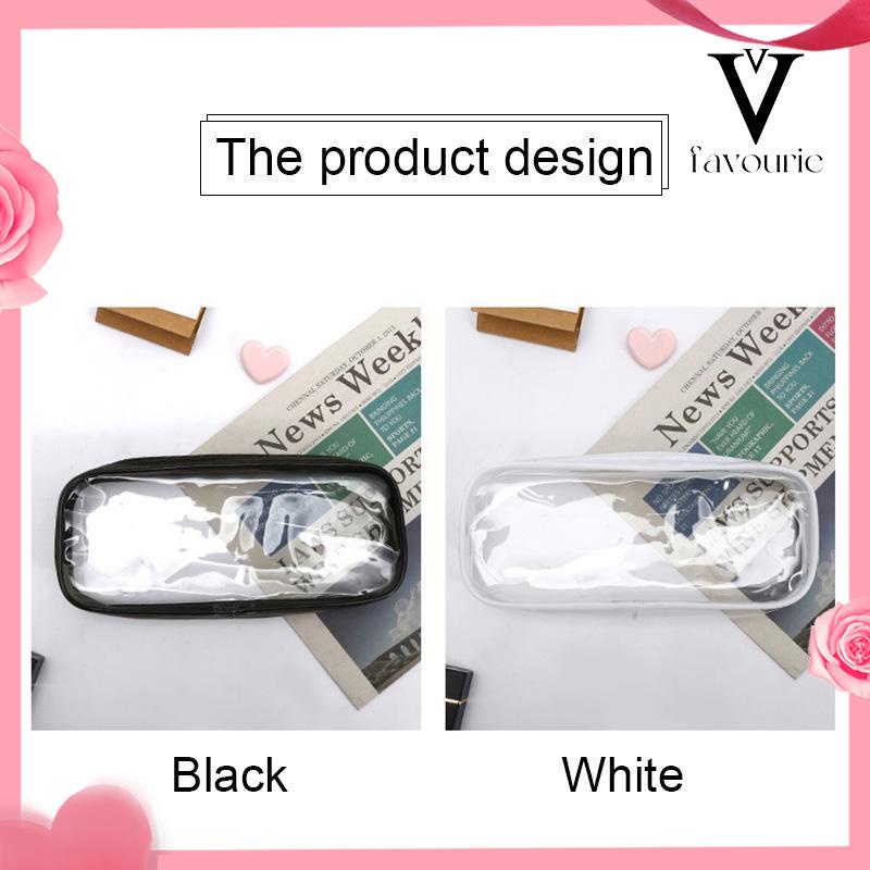 CODDecompression Primary Middle School Students Competition Rotating Pen Can Write Student Rotating PenTransparent PVC Student Stationery Zipper Pen Bag Travel Portable Toiletry Makeup Storage Bag-FA