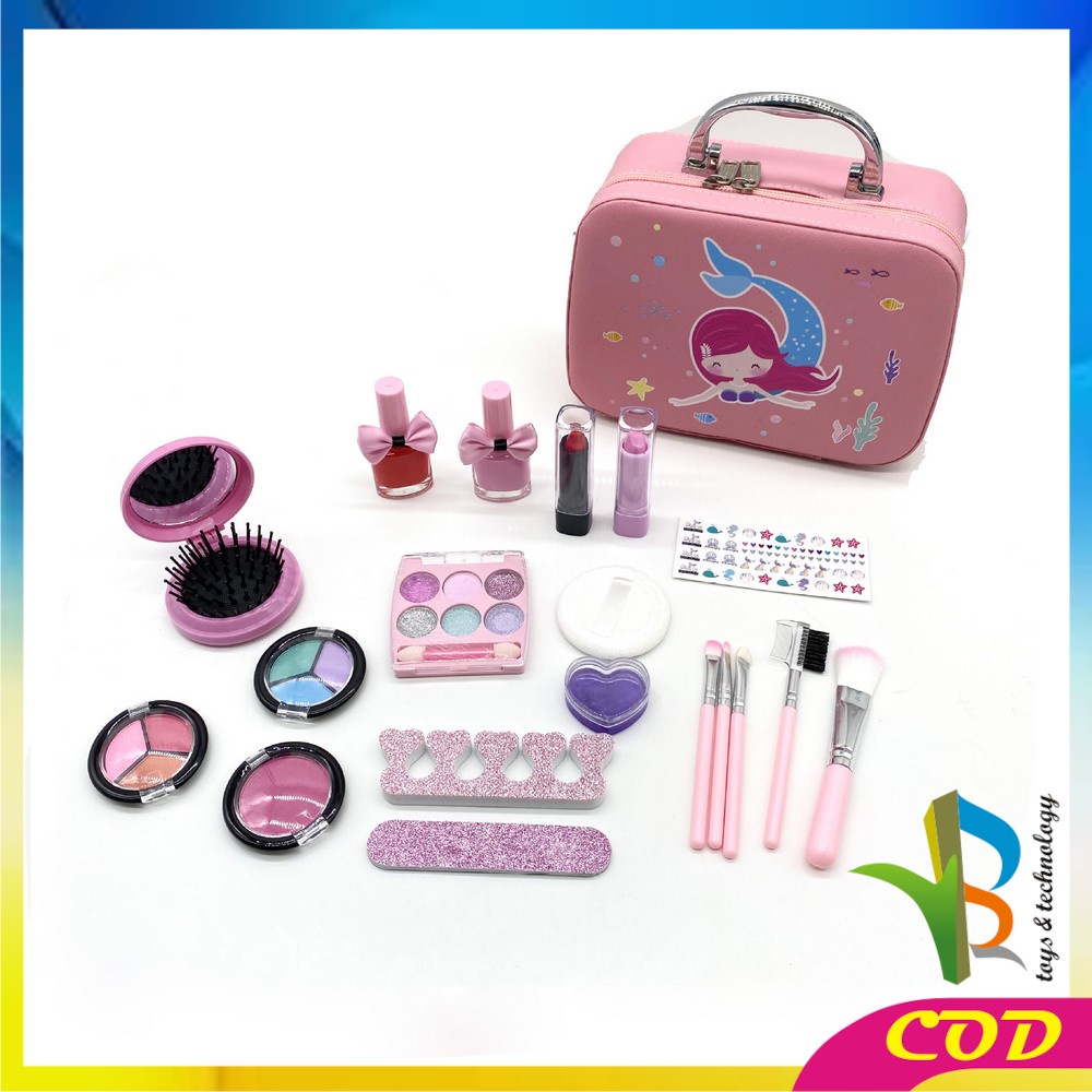 RB-M282 Mainan Make Up Anak Perempuan Alat Dandan Pretend Play Makeup Set Kosmetik Anak / Mainan Make Up Koper Tas Mermaid Alat Rias Anak