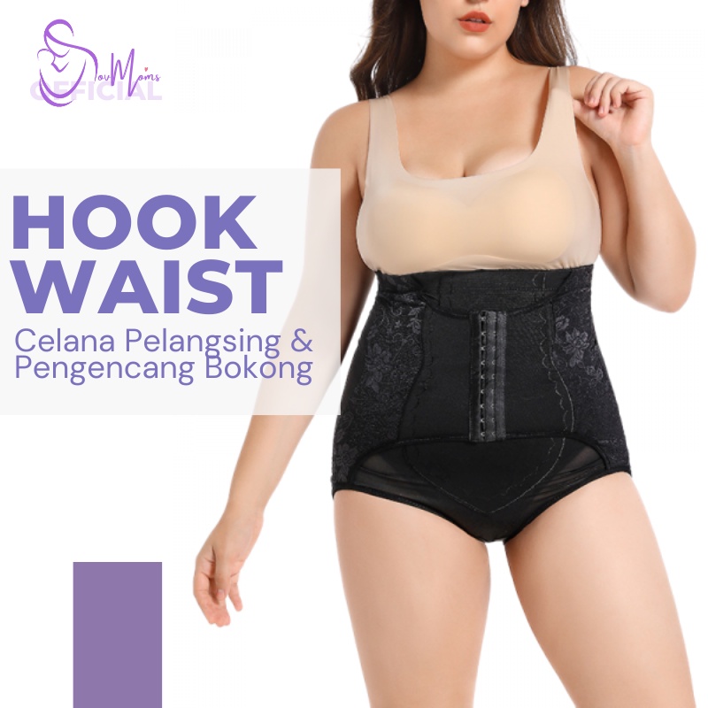 Korset CELANA KANCING Pelangsing Pengecil Perut Buncit Wanita Celana Dalam Renda Pengait Corset Pelangsing Perut Jumbo Cd Korset Wanita Alat Pengecil Perut Buncit Peramping Pinggang Pakaian Dalam Underwear Wanita Lace