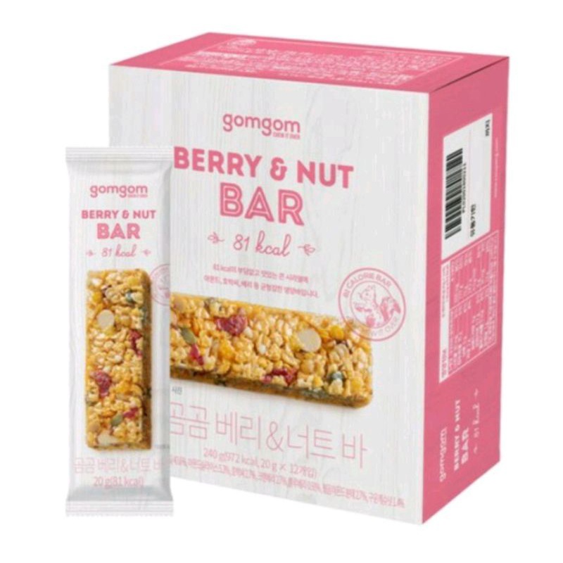 

Berry Nut Bar GomGom Korea/Protein Bar/Energi Bar