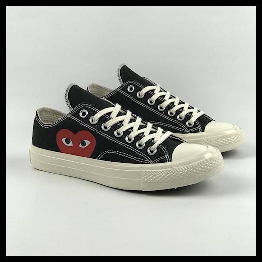 Sepatu Sneakers Wanita Converse 70S Low Cdg Play Original 100% Black