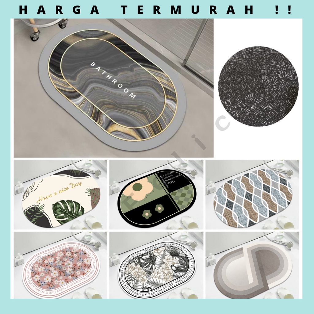 ETFELICEL Velvet Mat / Keset Lantai Kaki Bludru Halus Anti Selip Pintu Kamar Mandi