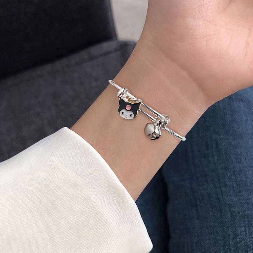 Korea couple Kartun Lucu Kuromi Bell Indah Liontin Gelang Pacar Gelang Hadiah Perhiasan