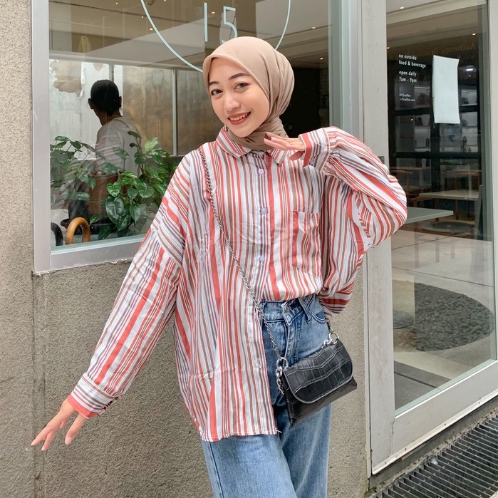 KEMEJA BLOUSE SALUR FRISKA KATUN RAYON PREMIUM SHIRT B617