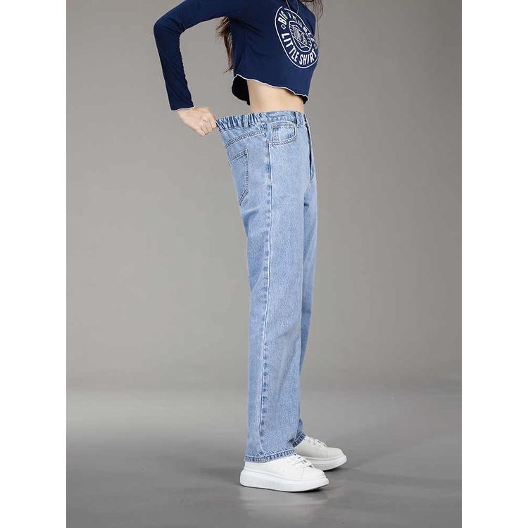 Pinggang Karet Highwaist Loose Celana Jeans Wantia Impor