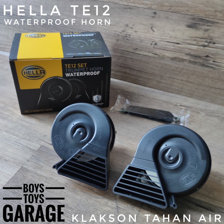 Klakson HELLA WaterProof TE12 Trumpet Horn Klakson Tahan Air TwinTone klakson anti air hella