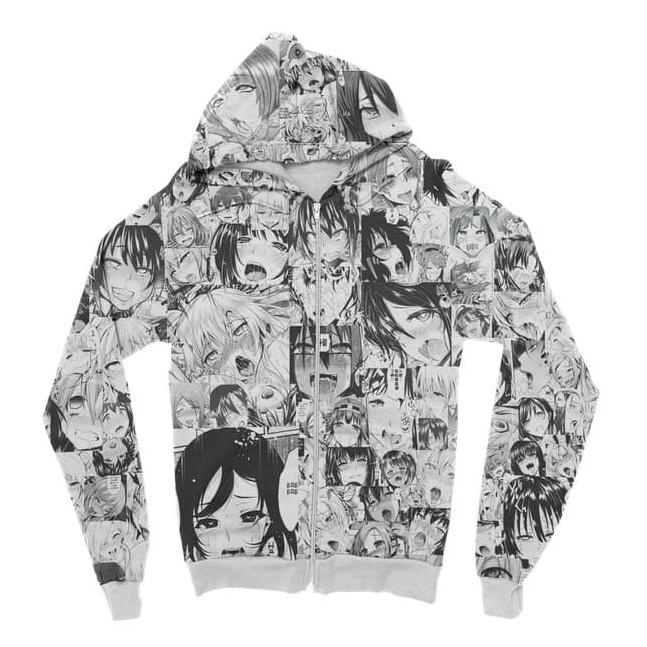 HOT PROMO Jacket Hoodie Anime Fullprint Ahegao Face