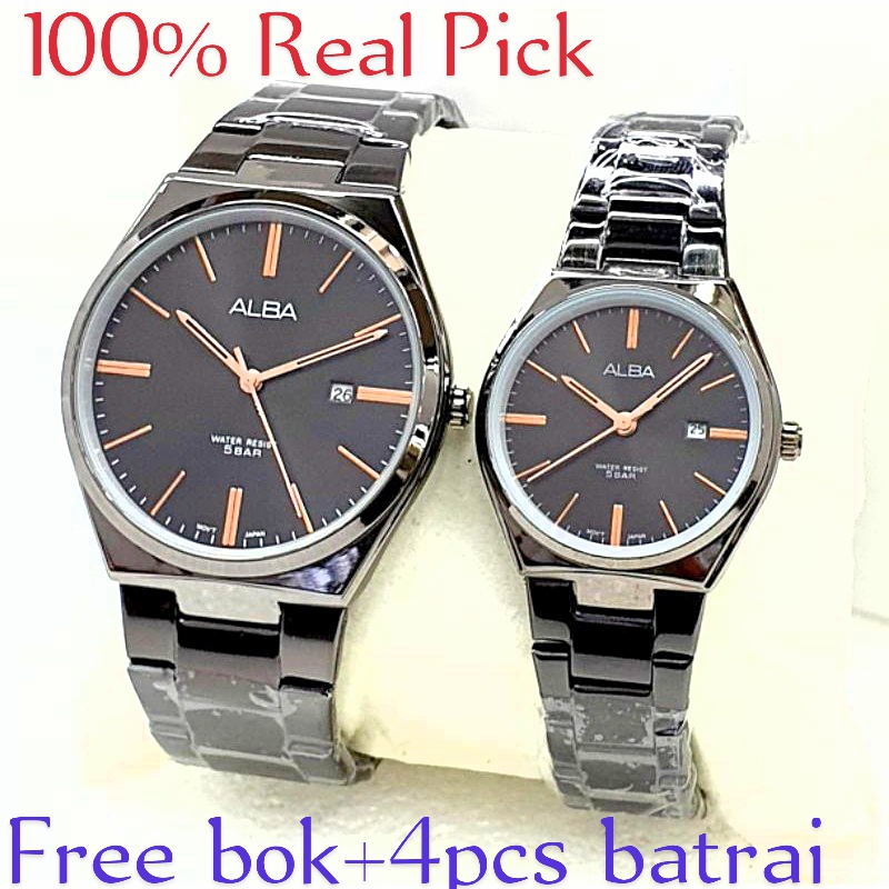 HARGA TERMURAH | Jam Tangan Alba Couple Rantai Anti Air | Jam Tangan pria wanita model Lawas / Promo murah bisa satuan Free Bok