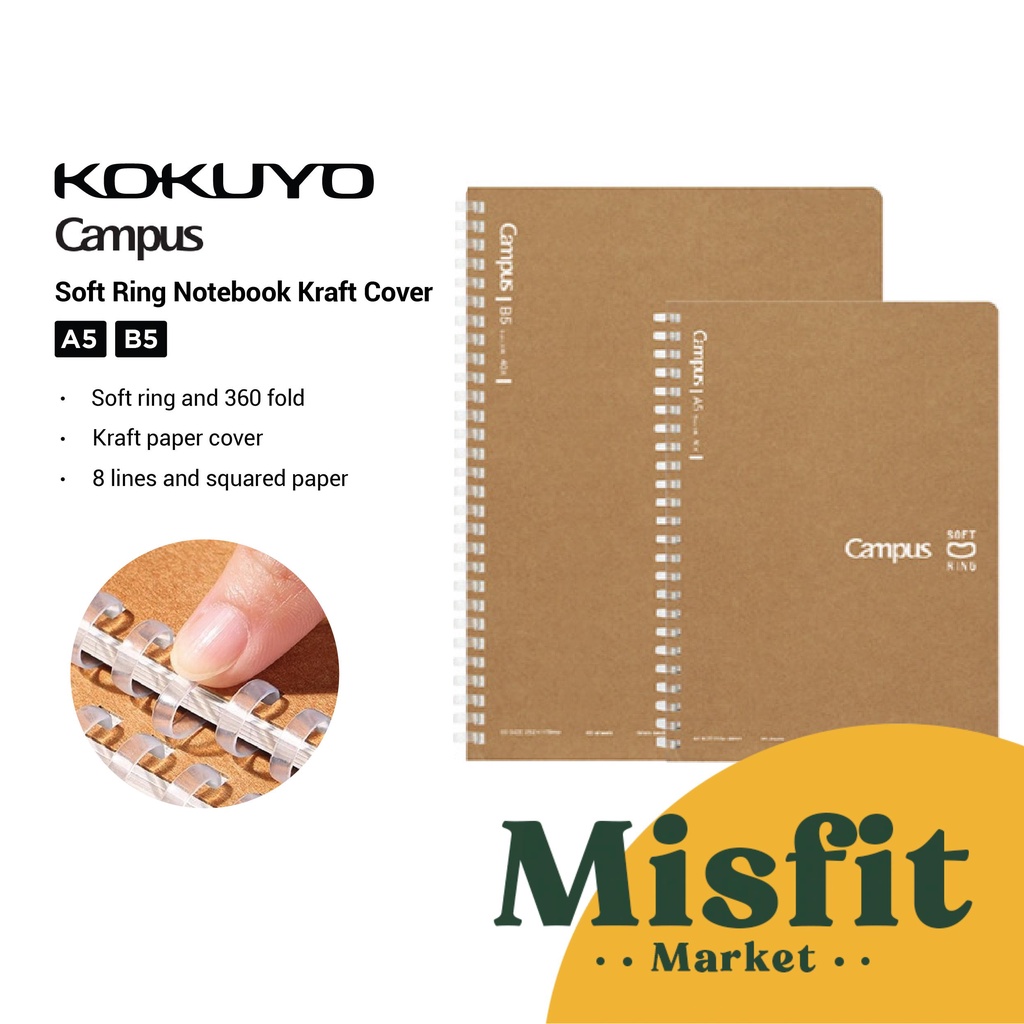 

Kokuyo Campus Soft Ring Notebook Kraft Cover B5 A5