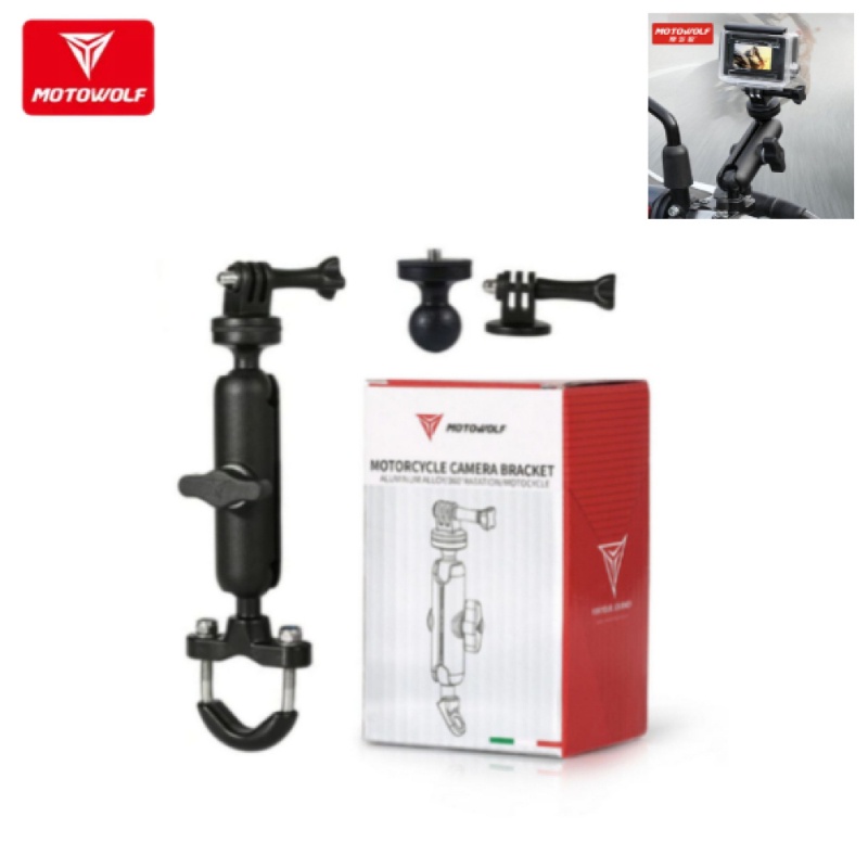 Motowolf Breket Gopro Action Cam Holder Kamera Motor Camera Insta 360