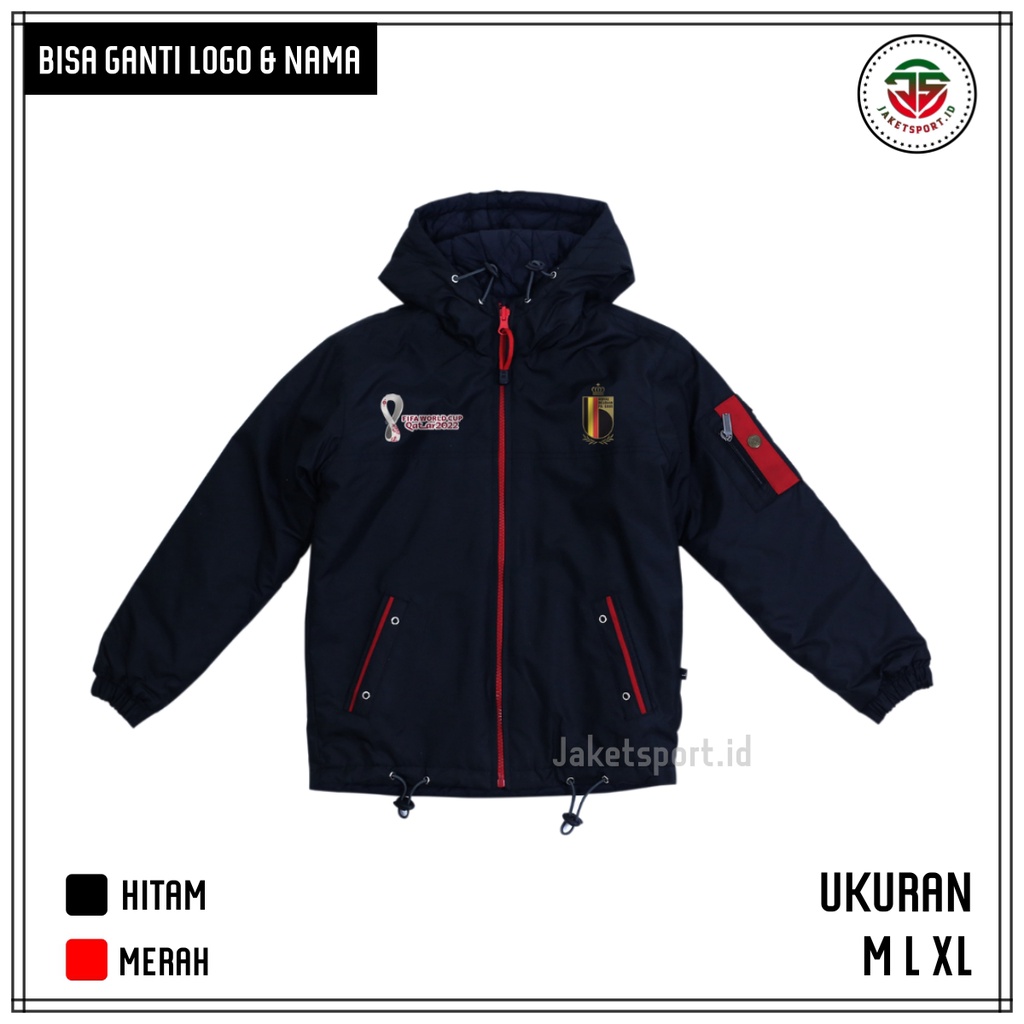 JAKET ANAK USIA 4 - 12 TAHUN KEREN SEMI WATERPROOF TAHAN ANGIN LOGO TIMNAS BELGIA PIALA DUNIA BOLA