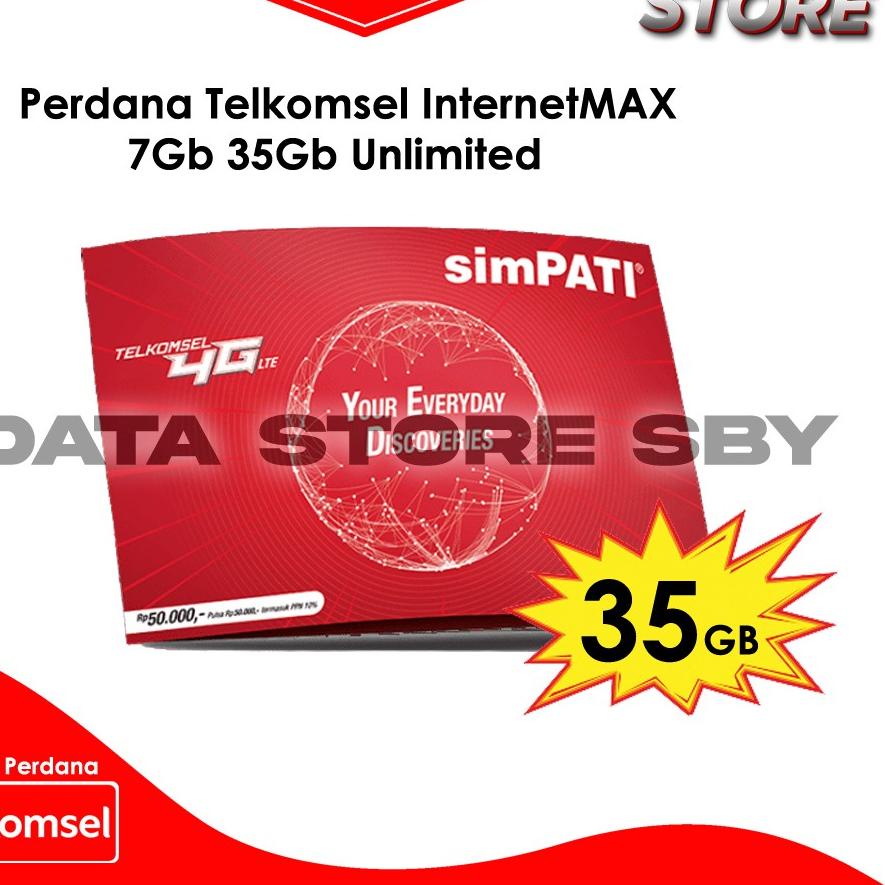 ↢ Perdana Telkomsel InternetMAX 7GB 35GB Unlimited ♫