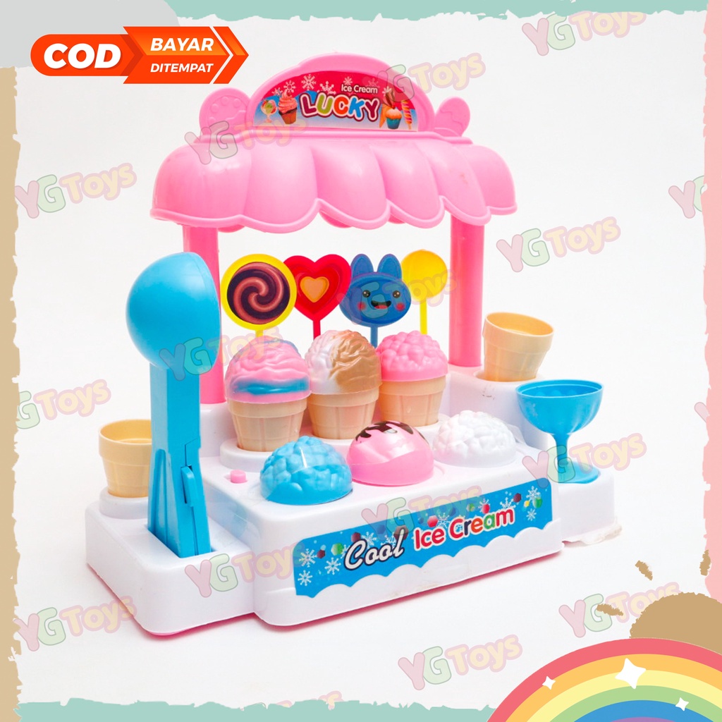 YGtoys Mainan Ice Cream Shop Es Krim Mainan Ice Cream Store Toko Eskrim Jumbo Edukasi