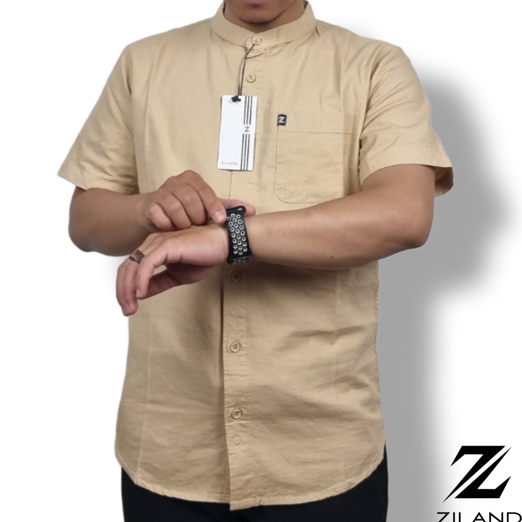 Kemko Dewasa ZILAND Kemeja Koko Pria Lengan Pendek Polos Katun Sigaret Premium Ada Ukuran Jumbo High Quality