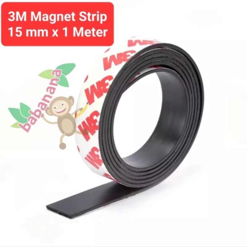 Magnet strip 3M Original 1 meter x 15mm magnetic lembaran lembar asli