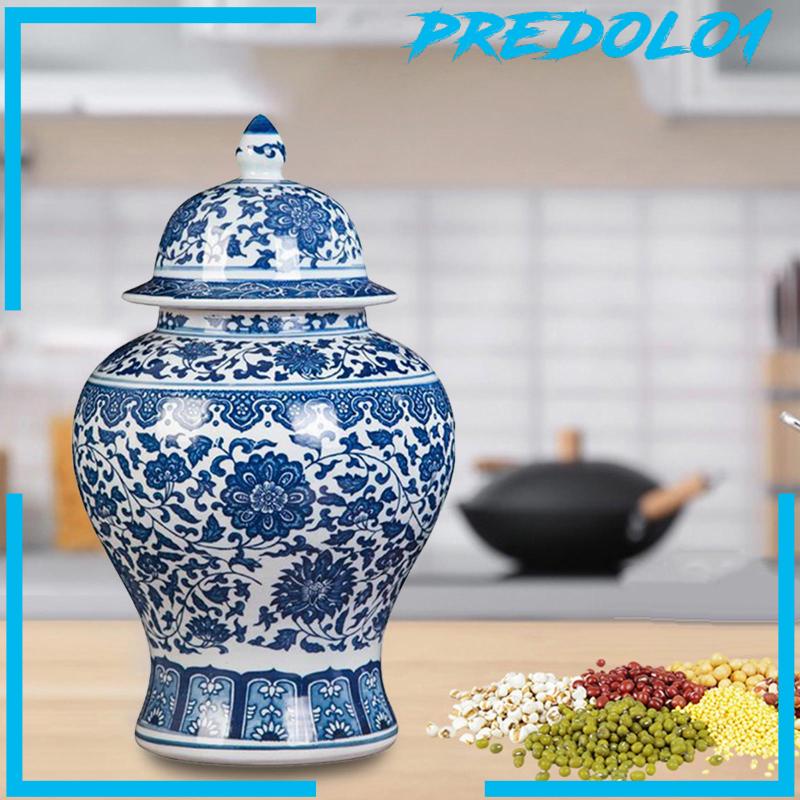 [Predolo1] Vas Toples Candi Porselen Biru Putih Untuk Perapian Pintu Masuk Ruang Tamu