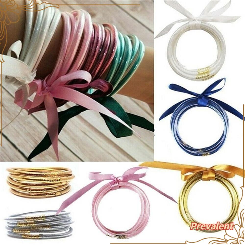 Preva Glitter Bangles Set Pesta Terbaru Emas Perak Biru Jelly Bangles