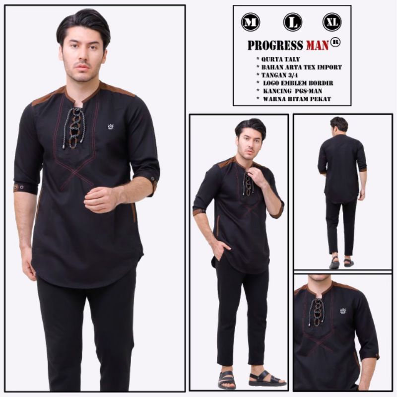 Baju Koko Tali muslim Pria Koko Qurta Tali Pria Terbaru Original Progress Man