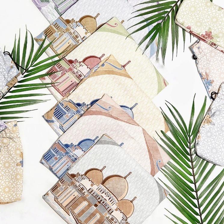 Sajadah Travel Saku Abu Dhabi Souvenir Traveling Kantong Pouch Dompet Serut Retsleting Sleting Zip S