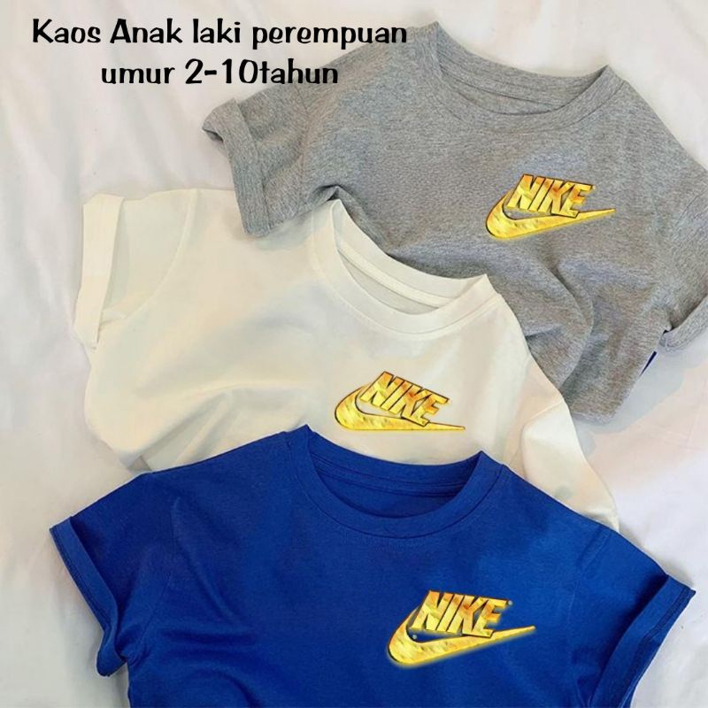 Kaos Anak Unisex N1k Gold T shirt Anak Umur 2-10Tahun Baju Anak Distro Atasan Anak Terbaru