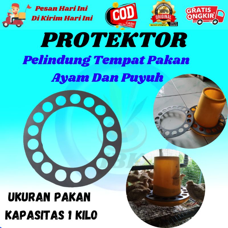 PROTEKTOR Pengaman Tempat Pakan Puyuh Dan Ayam BABY CHICK ukura 1 Kilo KENBI123