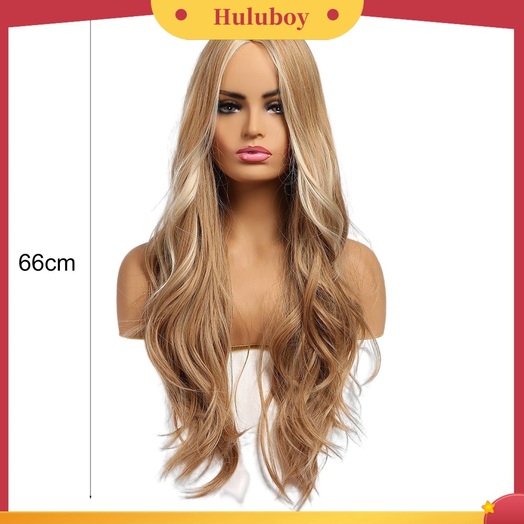 Wig Rambut Keriting Fluffy Universal Warna Coklat Blonde Untuk Wanita