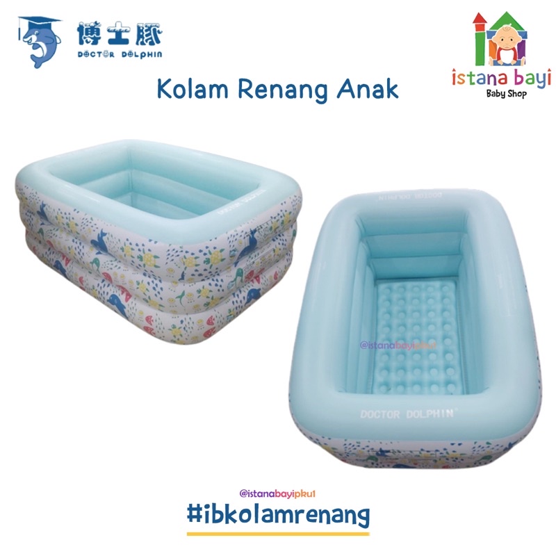 Doctor Dolphin Square Inflatable Baby Pool DD02106/DD02104/DD02105/DD2006 - Kolam Renang Anak / Kolam Karet