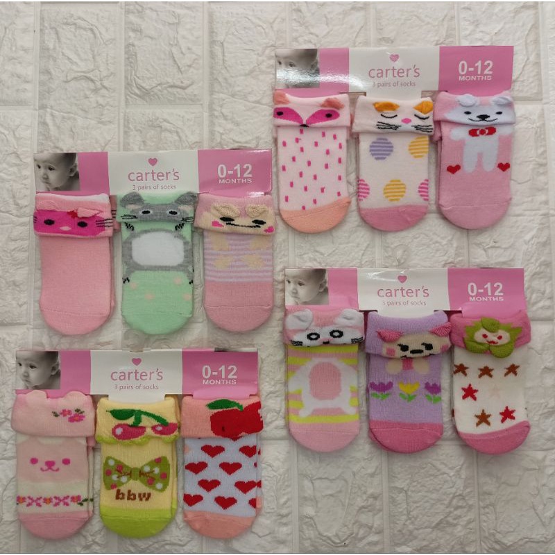 KAOS KAKI BAYI CARTER 0-12 BULAN/1-3 TAHUN (3 PCS)