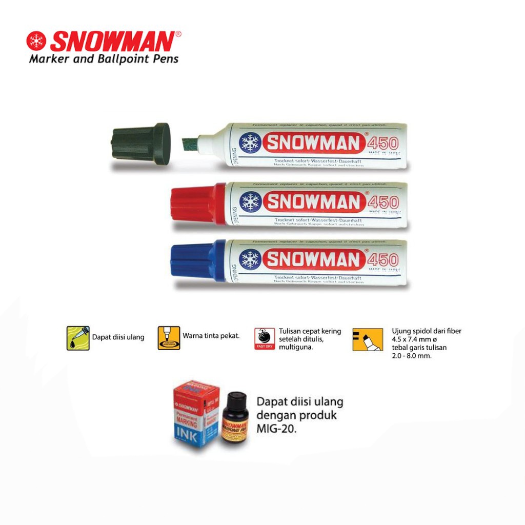 

Spidol Permanen Permanent Marker Snowman 450