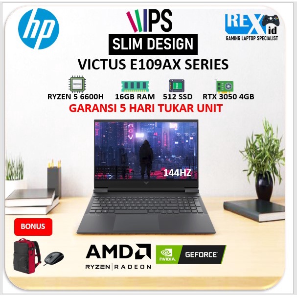 Laptop HP VICTUS E1090AX RTX 3050 Ryzen 5 6600H 144HZ
