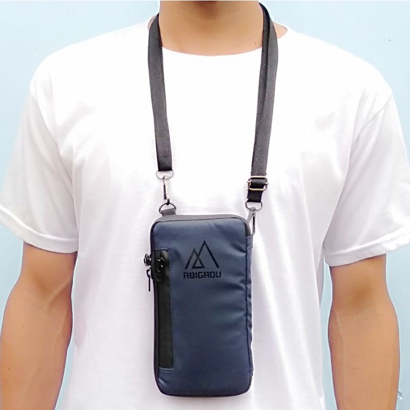 Daily sling phone anti air abigadu / tas hp waterproof /  selempang hp anti air/ dompet hp / tas android anti air /handbag multifungsi / cluth bag / phone bag tas hp import /dompet hp kartu /tas hp serbaguna | gantungan leher /hanging wallet abigadu