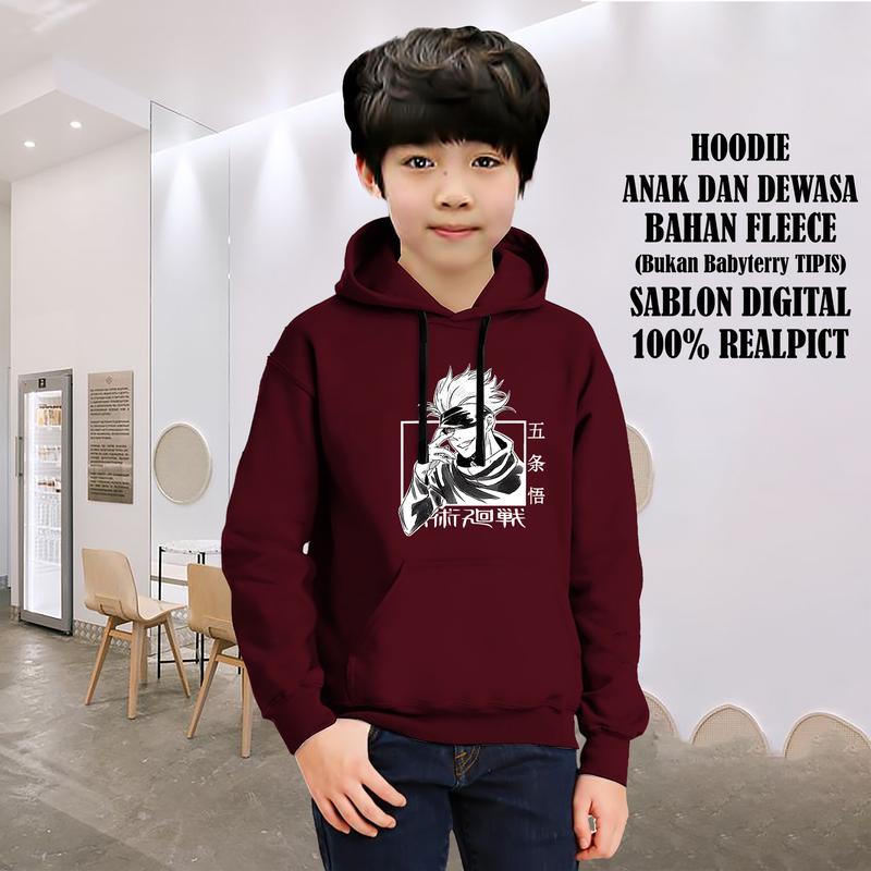 HOODIE ANAK SWEATER JUJUTSU KAISEN GOJO SATORU UNTUK ANAK 2-10 TAHUN BISA COD KE248