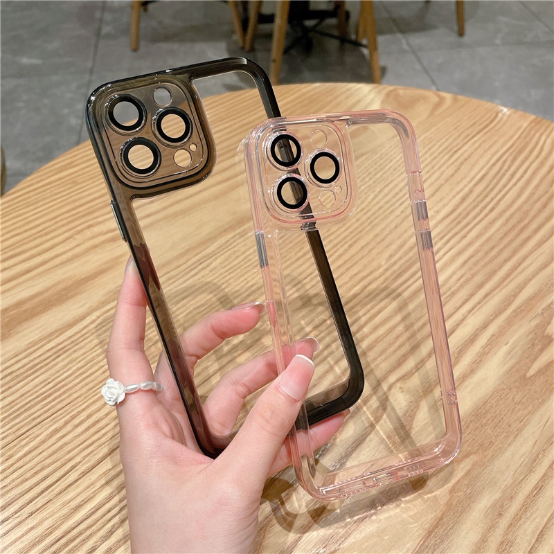 Case Pelindung Lensa Kamera Belakang Transparan Tahan Banting Untuk iPhone 14 13 12 11 Pro MAX XS MAX XR X 7 + 8 Plus