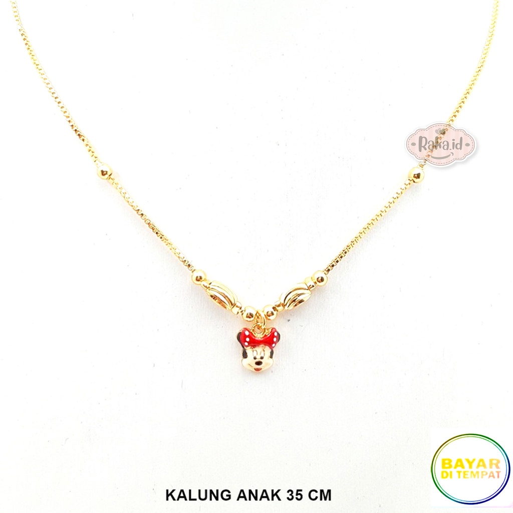 Kalung Anak Anak Perempuan Anti Karat Rantai Italy Motif Minnie Dot Perhiasan Cantik Anak 1217