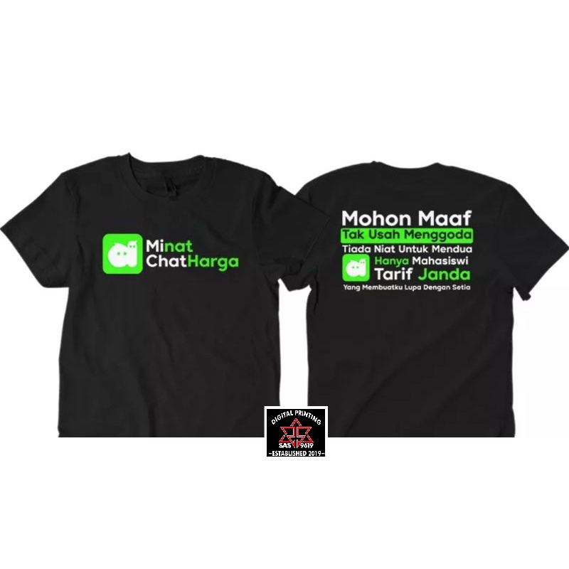 T-Shirt Baju Kaos Distro MiChat Michat Minat Chat Harga / Kaos Tulisan Michat  / kaos pria wanita te