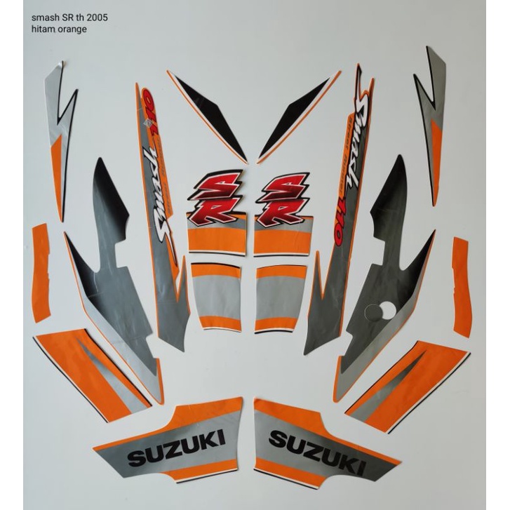 STRIPING ORI SUZUKI SMASH SR Th 2005/Hitam Oren