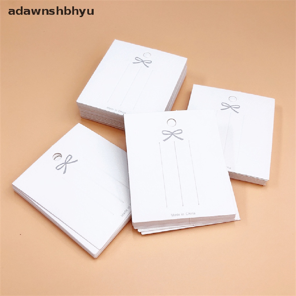 Adawnshbhyu 50 Pcs Putih Hairpin Card Trinket Bow Display Card Kardus Packing Kertas ID