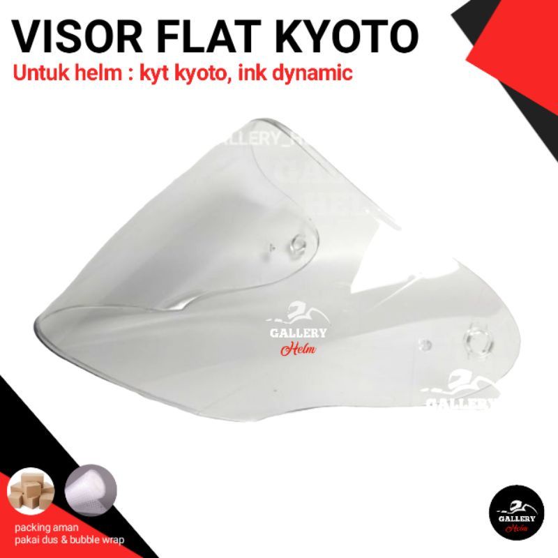 VISOR VENOM KYT KYOTO CLEAR | KACA HELM | VISOR FLAT