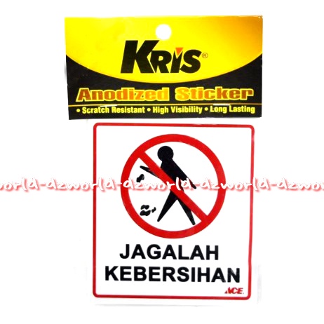 Kris Stiker Jagalah Kebersihan Sticker Mudah Diaplikasikan Pada Kaca Dinding Tembok Anodized Stickers Jagalahkebersihan MEmbuang Sampah Label Labels Bahan Akrilik Silver Krisbow